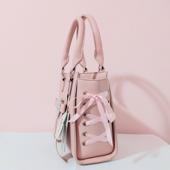 nwt ANK ROUGE Japan Pink Leather Bag with Bows Japanese Lolita Style Handbag - Picture 9 of 15